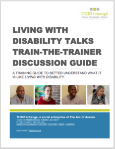 Cover page of the living with disability TALKS discussion guide